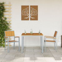 Produktbild för Stapelstol 2 pcs Brun 56 x 57 x 87 cm Massivt Akaciaträ