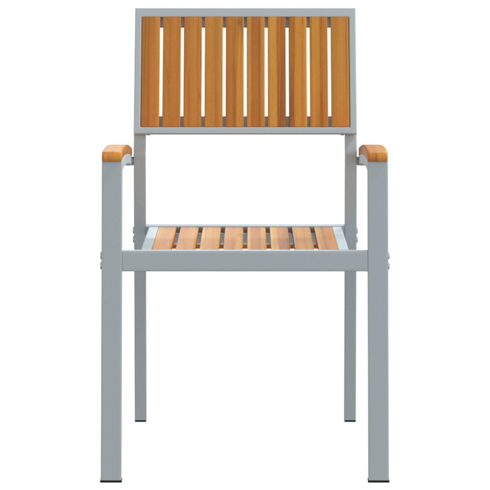 Produktbild för Stapelstol 2 pcs Brun 56 x 57 x 87 cm Massivt Akaciaträ