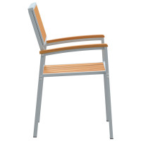 Produktbild för Stapelstol 2 pcs Brun 56 x 57 x 87 cm Massivt Akaciaträ