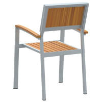 Produktbild för Stapelstol 2 pcs Brun 56 x 57 x 87 cm Massivt Akaciaträ