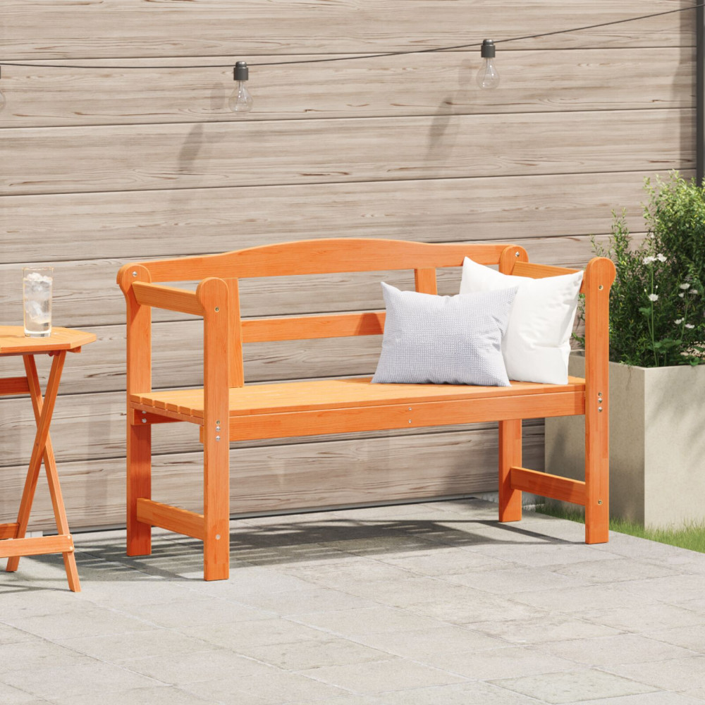 Produktbild för Utomhusbänk med lagring Brun 119 x 44 x 76 cm Massiv furu