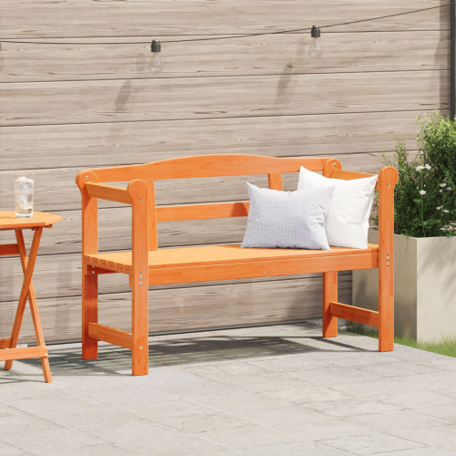 vidaXL Utomhusbänk med lagring Brun 119 x 44 x 76 cm Massiv furu