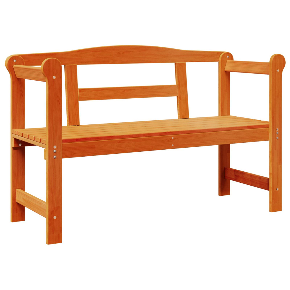 Produktbild för Utomhusbänk med lagring Brun 119 x 44 x 76 cm Massiv furu
