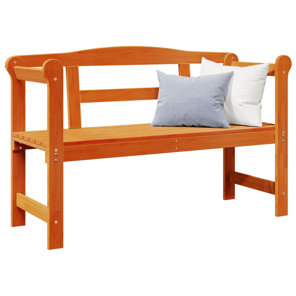 Produktbild för Utomhusbänk med lagring Brun 119 x 44 x 76 cm Massiv furu