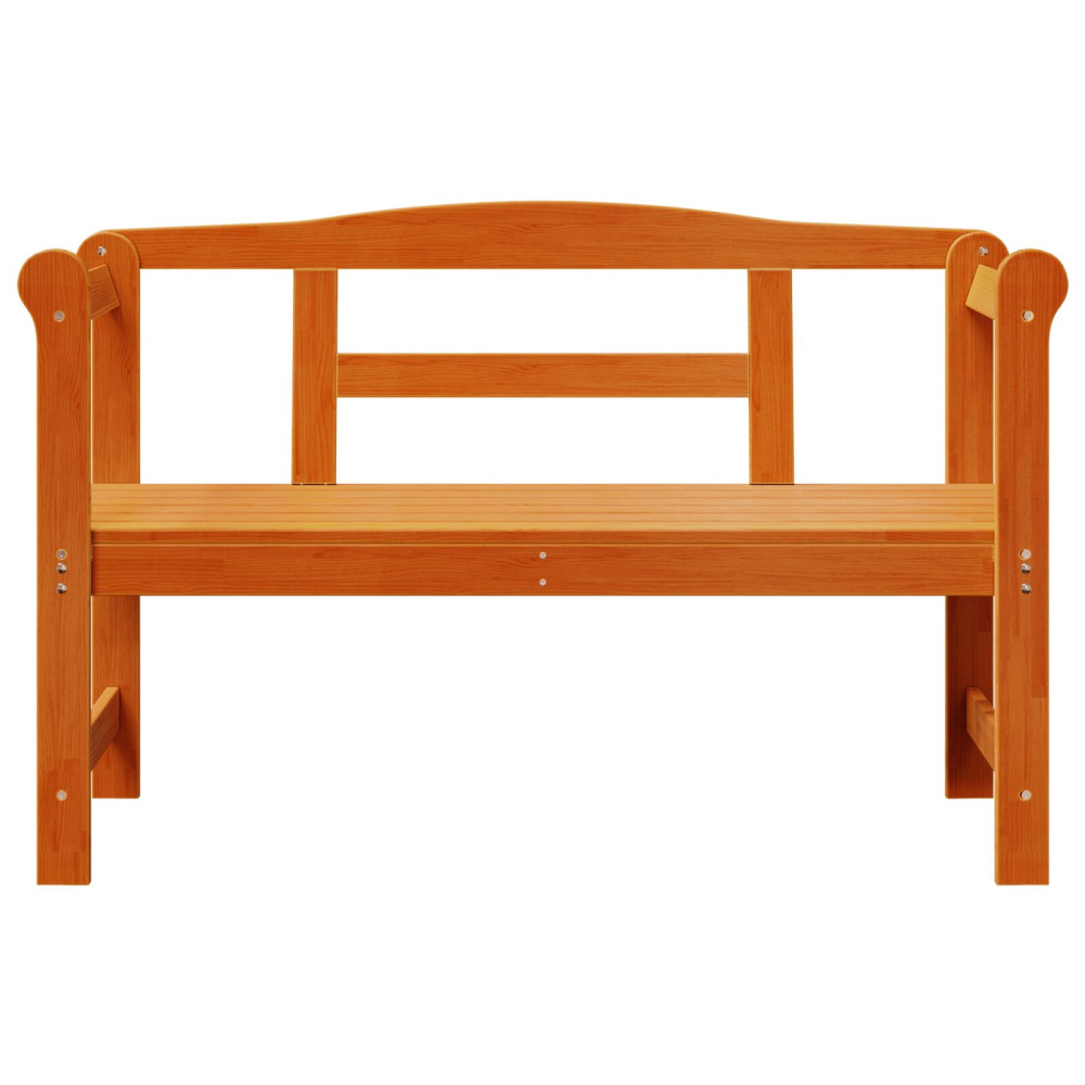 Produktbild för Utomhusbänk med lagring Brun 119 x 44 x 76 cm Massiv furu