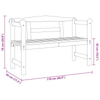 Produktbild för Utomhusbänk med lagring Brun 119 x 44 x 76 cm Massiv furu