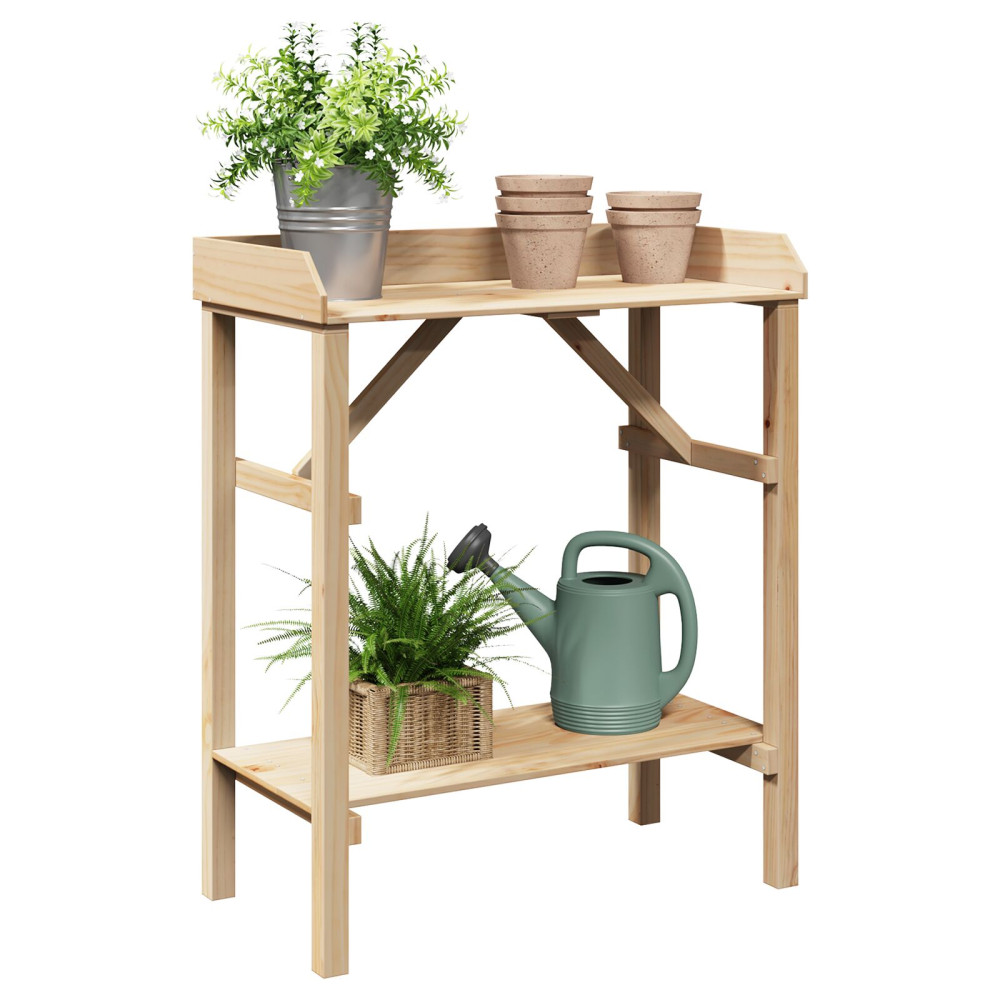 Produktbild för Planteringsbord Naturfärg 75 x 40 x 90 cm Stabil furu trä