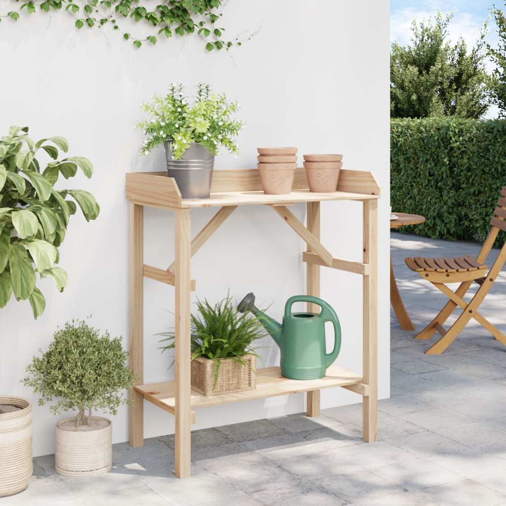 Produktbild för Planteringsbord Naturfärg 75 x 40 x 90 cm Stabil furu trä