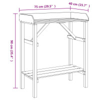 Produktbild för Planteringsbord Naturfärg 75 x 40 x 90 cm Stabil furu trä