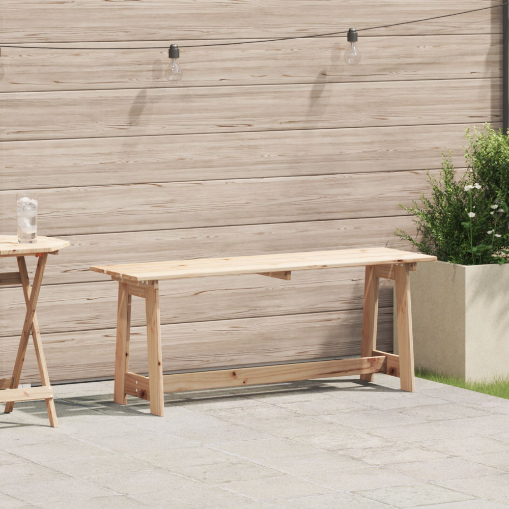 Produktbild för Utomhusbänk Naturfärg 119 x 37 x 47 cm Massiv Furu