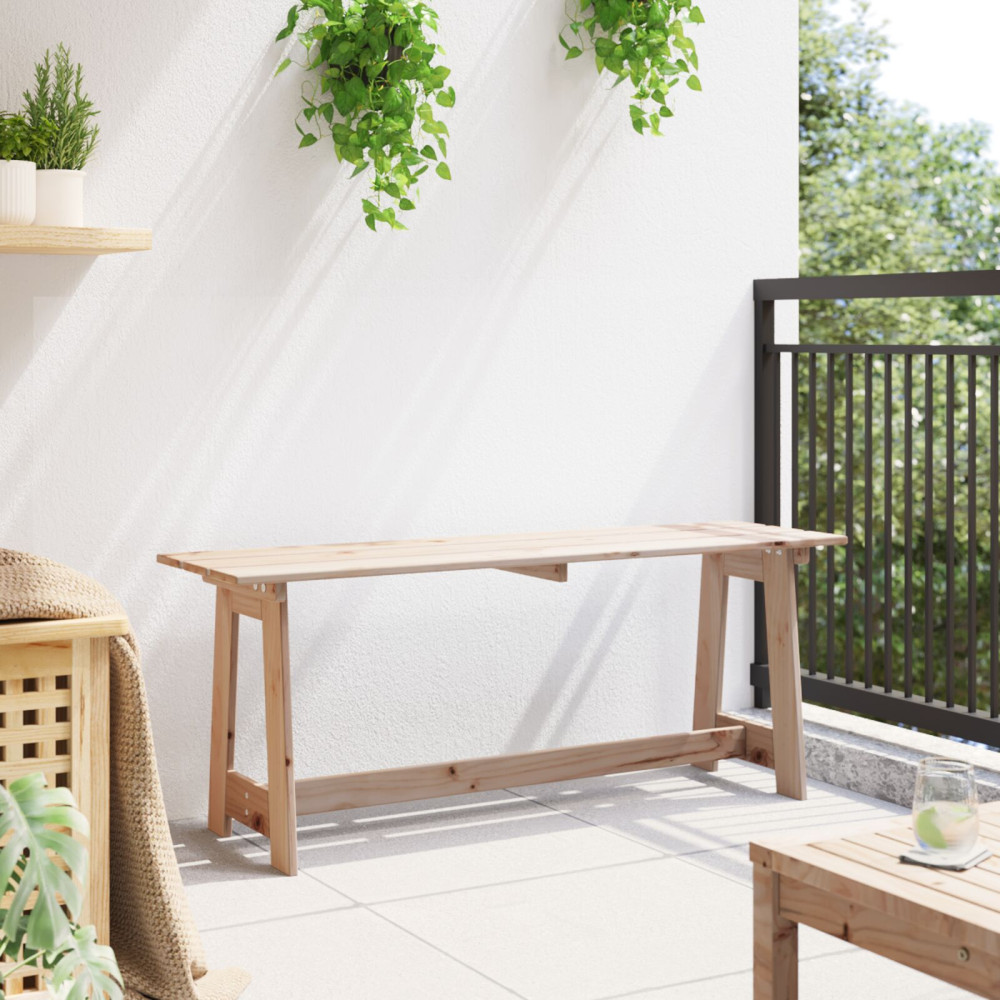 Produktbild för Utomhusbänk Naturfärg 119 x 37 x 47 cm Massiv Furu
