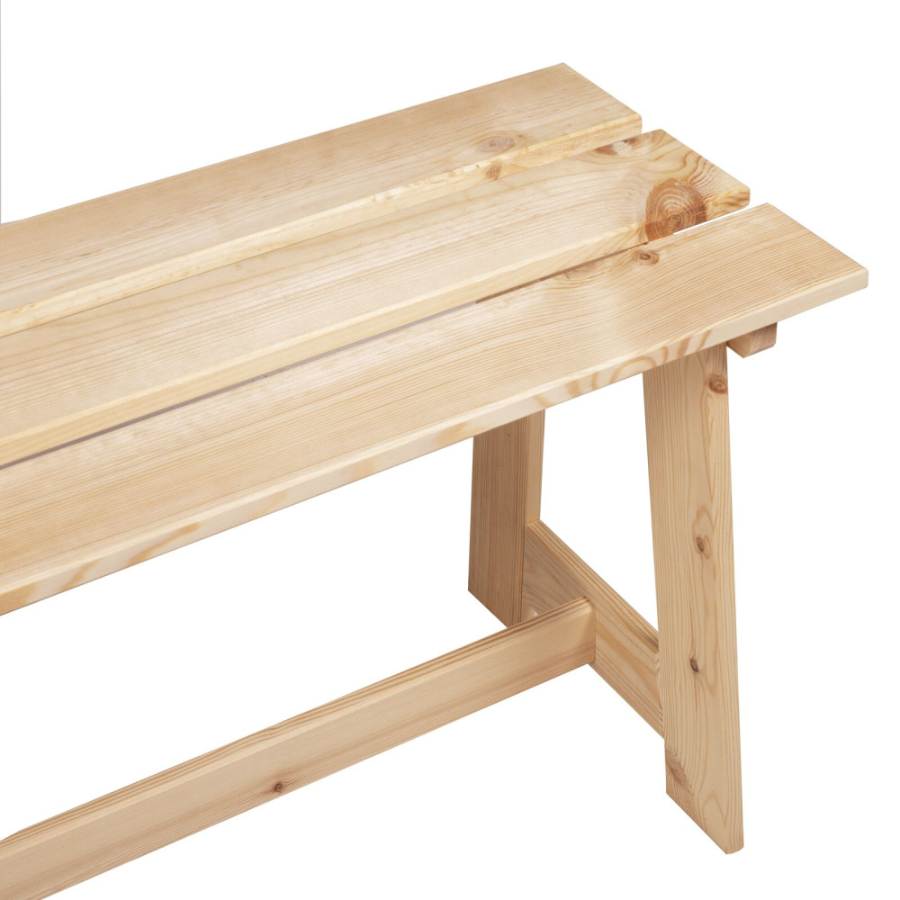 Produktbild för Utomhusbänk Naturfärg 119 x 37 x 47 cm Massiv Furu
