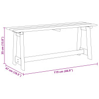 Produktbild för Utomhusbänk Naturfärg 119 x 37 x 47 cm Massiv Furu