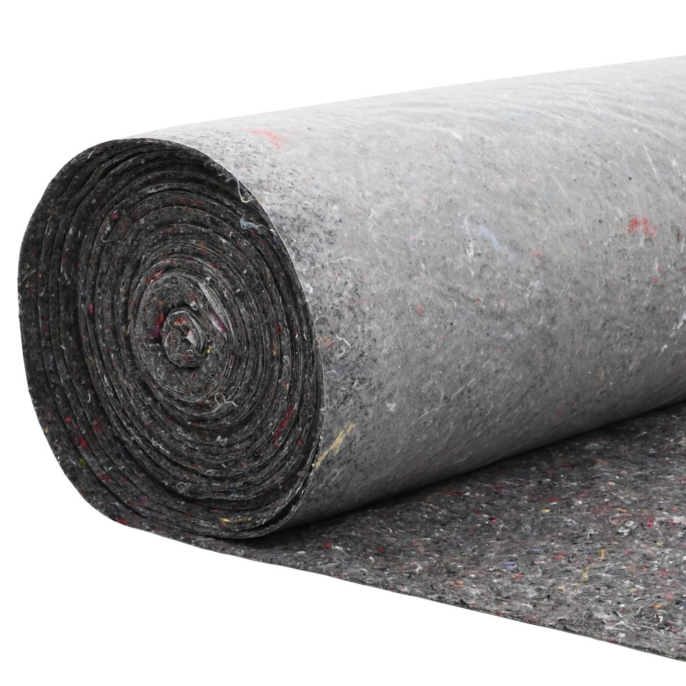 Produktbild för Dammmadrass Grå 1 x 25 m Polyester och Bomull