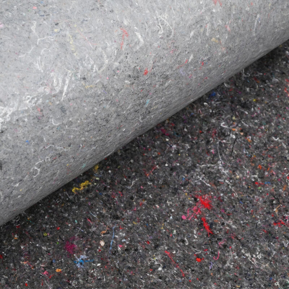 Produktbild för Dammmadrass Grå 1 x 25 m Polyester och Bomull