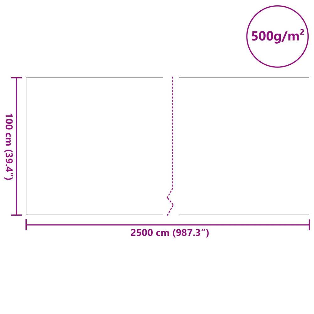 Produktbild för Dammmadrass Grå 1 x 25 m Polyester och Bomull