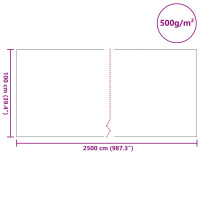 Produktbild för Dammmadrass Grå 1 x 25 m Polyester och Bomull
