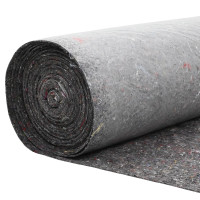 Produktbild för Dammmadrass Grå 1 x 25 m Polyester och Bomull