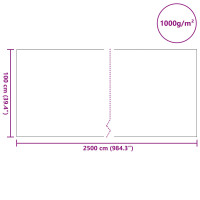 Produktbild för Dammmadrass Grå 1 x 25 m Polyester och Bomull
