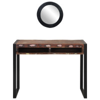 Produktbild för Smyckebord med hylla Flerfärgsdesign Massivt återvunnet trä