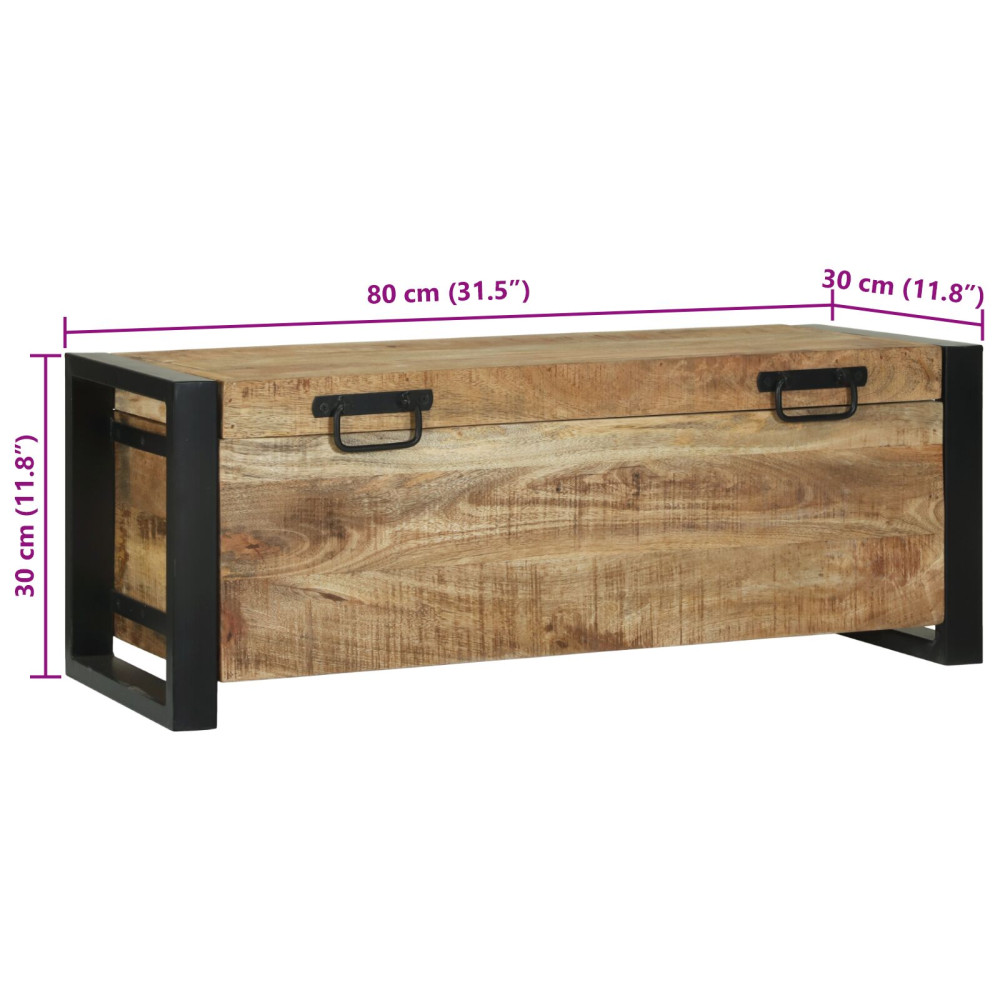 Produktbild för Förvaringskistor Brun 80 x 30 x 30 cm Massivt Mangoträ