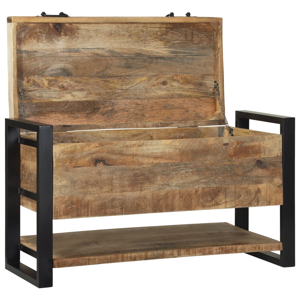 Produktbild för Förvaringslåda Brun 80 x 35 x 45 cm Massivt Mangoträ
