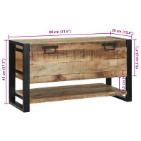 Produktbild för Förvaringslåda Brun 80 x 35 x 45 cm Massivt Mangoträ