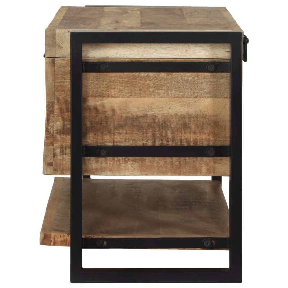 Produktbild för Förvaringslåda Brun 80 x 35 x 45 cm Massivt Mangoträ