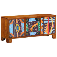 Produktbild för Skobänk med dörr Honung brun 100 x 35 x 45 cm Akacia Massivträ