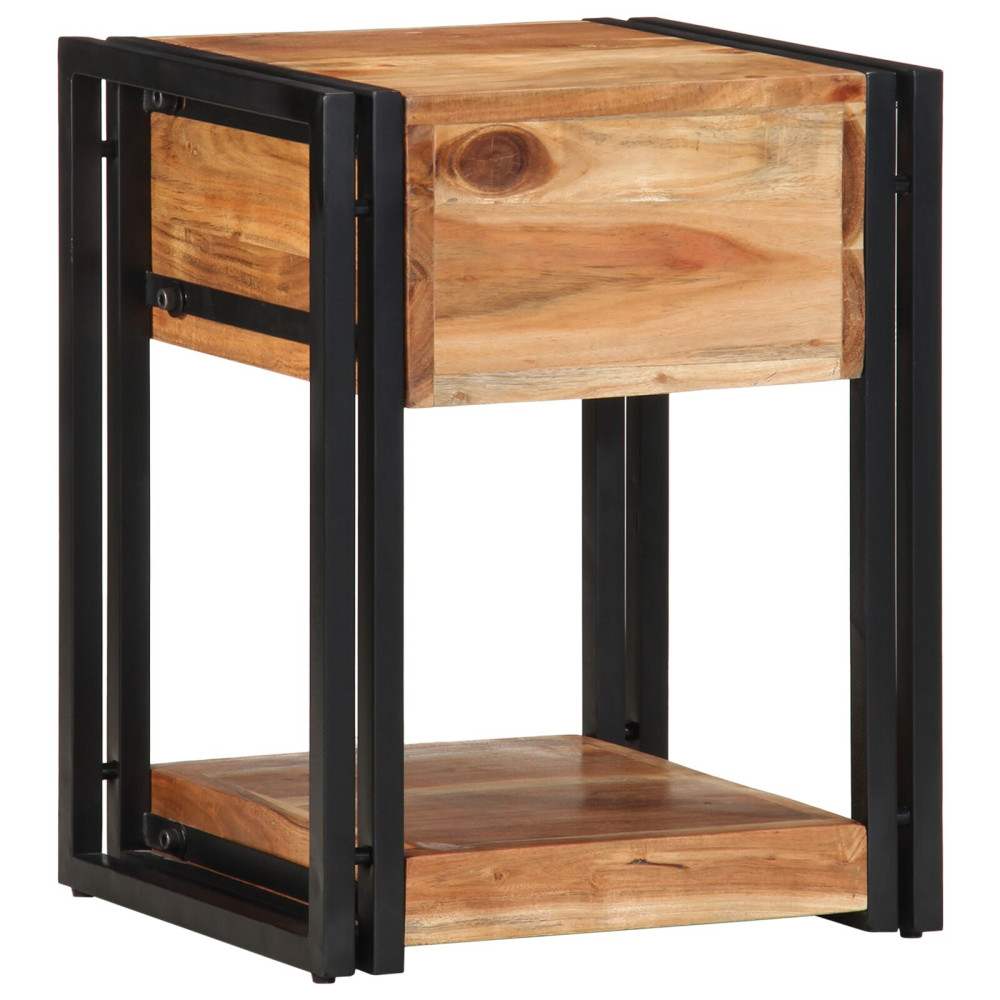 Produktbild för Nattduksbord 2 pcs Brun 40 x 35 x 50 cm Massivt Akaciaträ