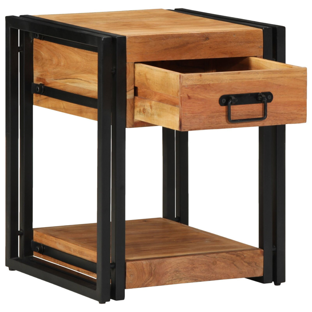Produktbild för Nattduksbord 2 pcs Brun 40 x 40 x 50 cm Massivt Akaciaträ