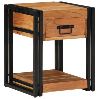 Produktbild för Nattduksbord 2 pcs Brun 40 x 40 x 50 cm Massivt Akaciaträ