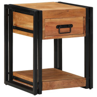 Produktbild för Nattduksbord 2 pcs Brun 40 x 40 x 50 cm Massivt Akaciaträ