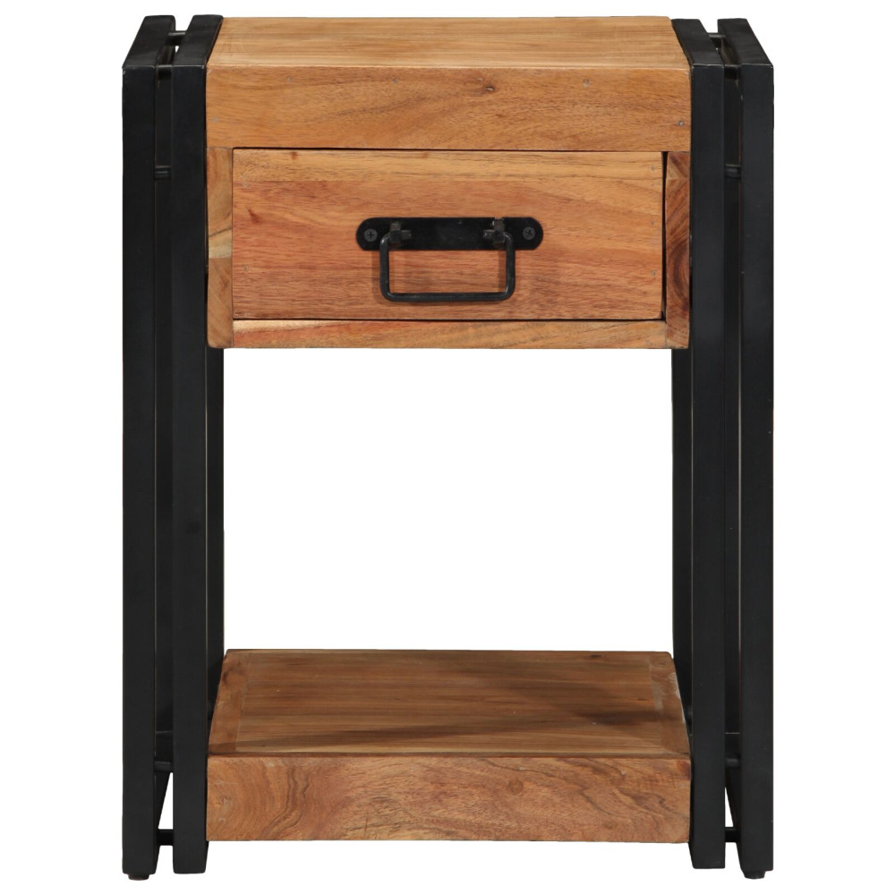 Produktbild för Nattduksbord 2 pcs Brun 40 x 40 x 50 cm Massivt Akaciaträ