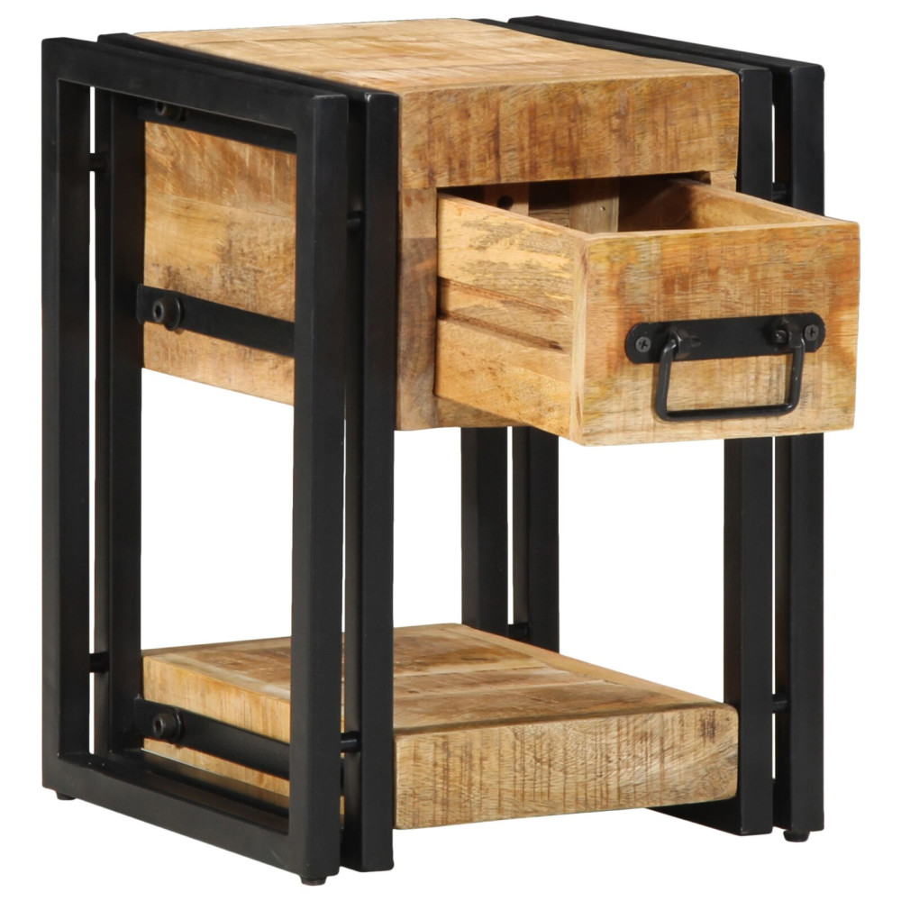 Produktbild för Nattduksbord 2 pcs Brun 30 x 30 x 40 cm Massivt mangoträ