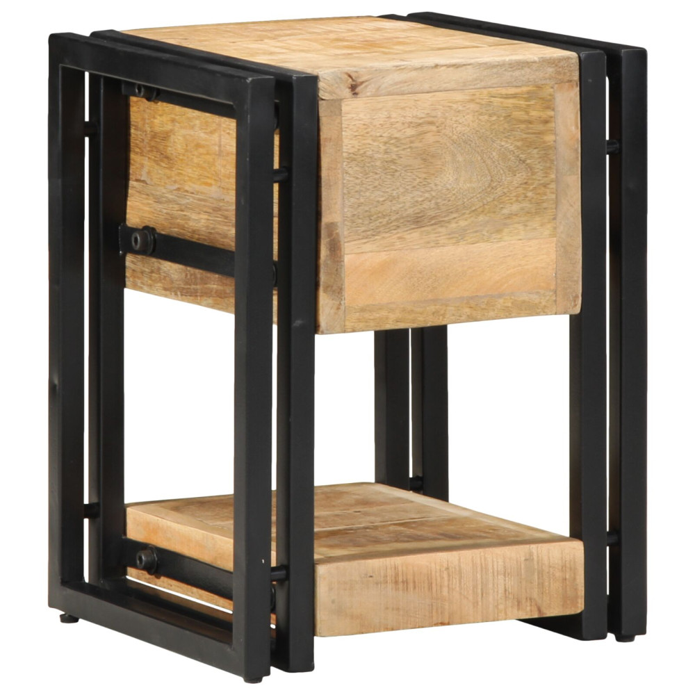 Produktbild för Nattduksbord 2 pcs Brun 30 x 30 x 40 cm Massivt mangoträ