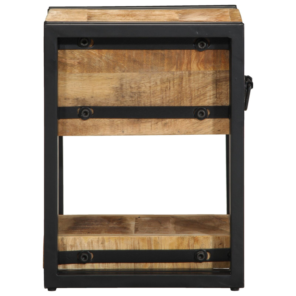Produktbild för Nattduksbord 2 pcs Brun 30 x 30 x 40 cm Massivt mangoträ