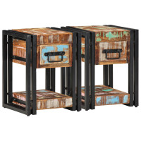Produktbild för Nattduksbord 2 pcs 30 x 30 x 40 cm Solid återvunnen trä