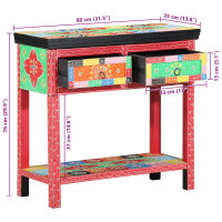 Produktbild för Konsolbord med låda med lagring Flerfärgsdesign 80 x 35 x 76 cm