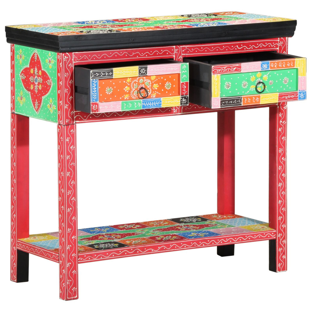 Produktbild för Konsolbord med låda med lagring Flerfärgsdesign 80 x 35 x 76 cm
