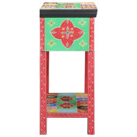 Produktbild för Konsolbord med låda med lagring Flerfärgsdesign 80 x 35 x 76 cm