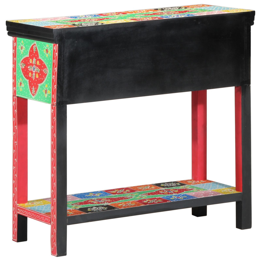 Produktbild för Konsolbord med låda med lagring Flerfärgsdesign 80 x 35 x 76 cm