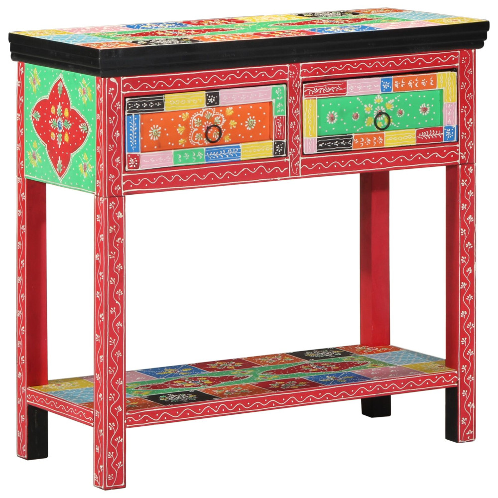 Produktbild för Konsolbord med låda med lagring Flerfärgsdesign 80 x 35 x 76 cm