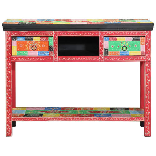 vidaXL Konsolbord med låda Flerfärgsdesign 100 x 30 x 77 cm