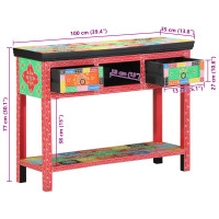 Produktbild för Konsolbord med låda Flerfärgsdesign 100 x 30 x 77 cm