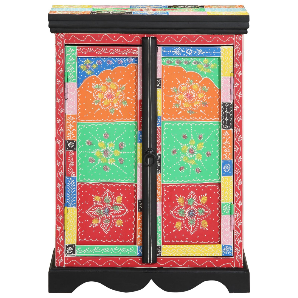 Produktbild för Konsolbord med hylla med dörr Flerfärgsdesign 50 x 30 x 70 cm