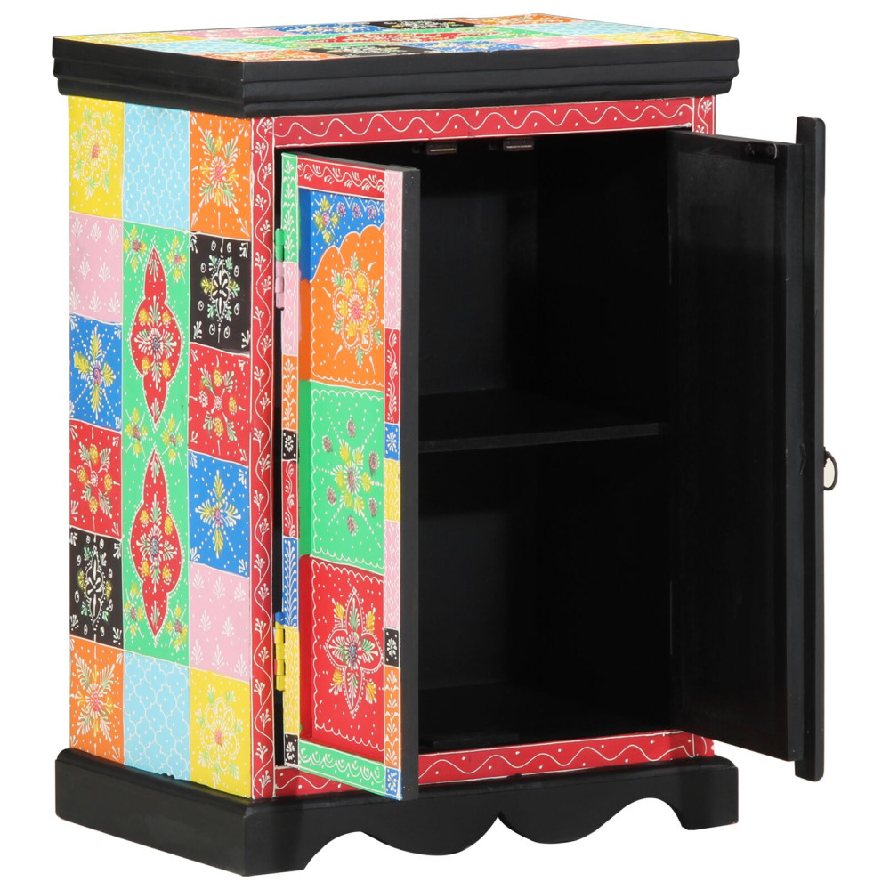 Produktbild för Konsolbord med hylla med dörr Flerfärgsdesign 50 x 30 x 70 cm