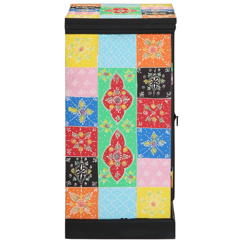 Produktbild för Konsolbord med hylla med dörr Flerfärgsdesign 50 x 30 x 70 cm