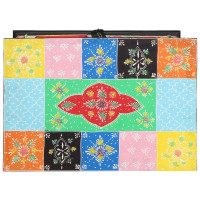 Produktbild för Konsolbord med hylla med dörr Flerfärgsdesign 50 x 30 x 70 cm