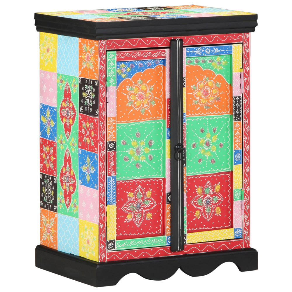 Produktbild för Konsolbord med hylla med dörr Flerfärgsdesign 50 x 30 x 70 cm